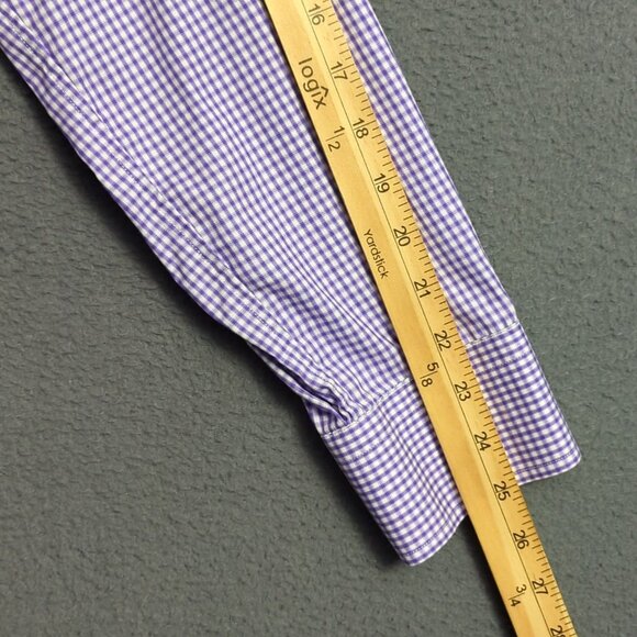 Eton Shirt Men's 16.5 42 Purple Check Contemporary Cotton Long Sleeve Button Up - Picture 8 of 11